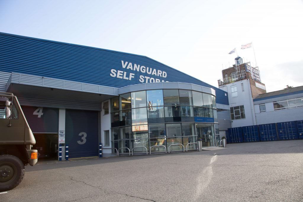 A photo of the exterior of the Vanguard Self Storage branch in West London.