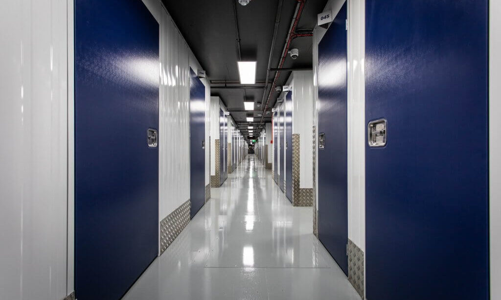 A photo showing the hallway in one of the Vanguard self storage branches.