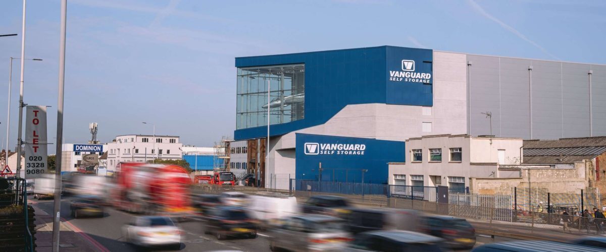 A photo showing the exterior of the Vanguard Storage branch in Staples Corner.