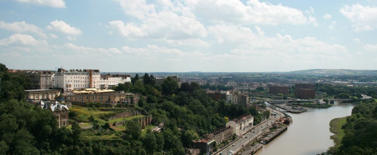 A photo showing an aerial shot of Bristol, where Vanguard have a self storage branch.