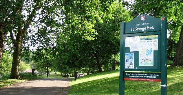 A photo showing St George's park in Bristol, where Vanguard have a self-storage branch.