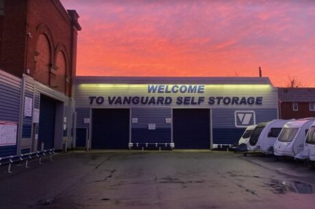 A photo showing the exterior of the Vanguard Storage branch in Salford.
